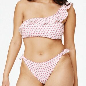 Roller Rabbit White Bikini with Pink Heart Print